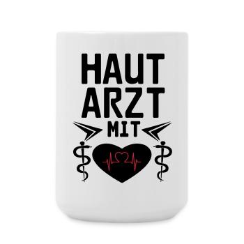 Hautarzt mit Herz Geschenk - Große Tasse 440 ml - Weiß - Vorne
