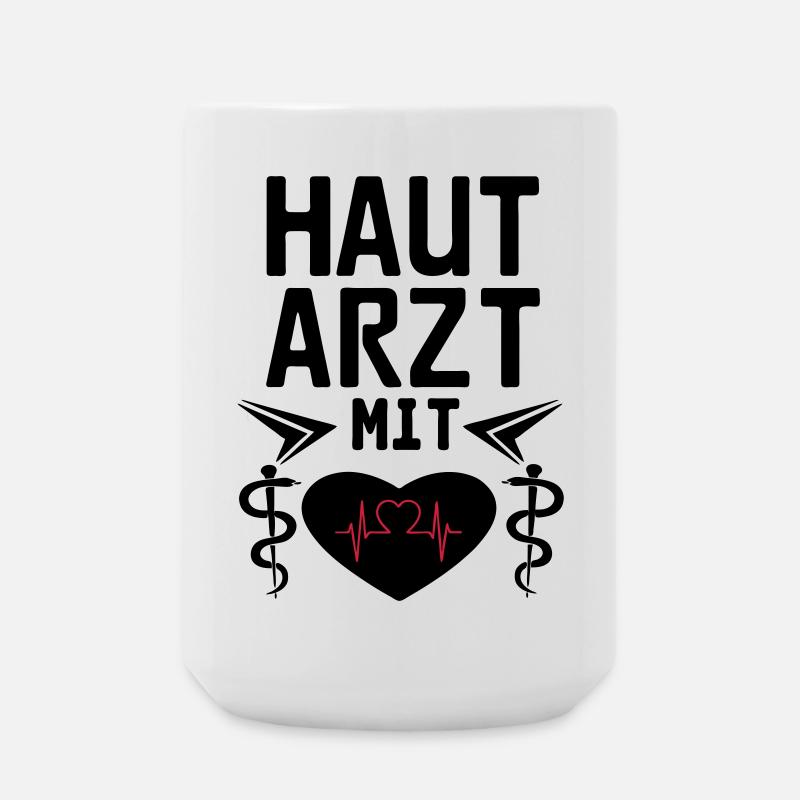 Hautarzt mit Herz Geschenk - Große Tasse 440 ml - Weiß
