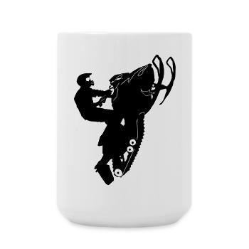Snowmobil, Snowboarder, Freestyle - Große Tasse 440 ml - Weiß - Vorne