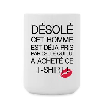 Désolé Homme pris - Grande tasse 440 ml - blanc - Devant