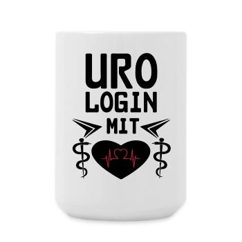 Urologin mit Herz Geschenk - Große Tasse 440 ml - Weiß - Vorne