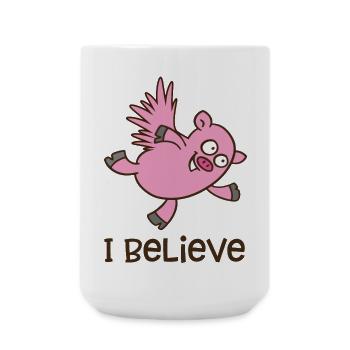 fliegendes Schwein - Große Tasse 440 ml - Weiß - Vorne