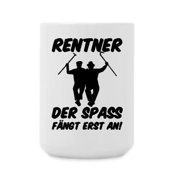 Rentner Spaß Rente, Ruhestand, Geschenk, Spruch - Große Tasse 440 ml - Weiß - Vorne