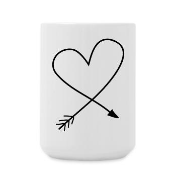 Heart Arrow für alle, die ein bisschen Liebe suchen - Große Tasse 440 ml - Weiß - Vorne