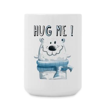 Hug Me Eisbär - Bären - Bär - Kinder - Baby - Süss - Große Tasse 440 ml - Weiß - Vorne
