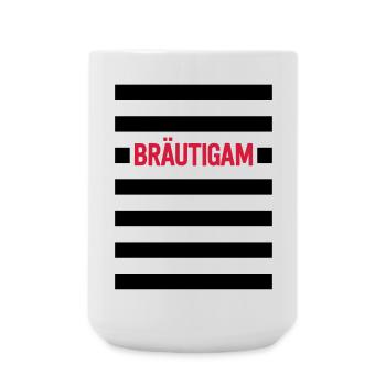 Bräutigam - Streifen Junggesellenabschied - Große Tasse 440 ml - Weiß - Vorne