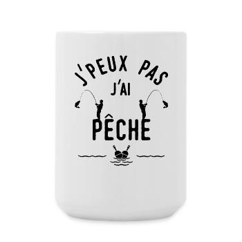 T-shirt pêche humoristique homme bio blanc - Grande tasse 440 ml - blanc - Devant
