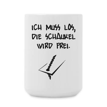 Ich muss los, die Schaukel wird frei Shirt - Große Tasse 440 ml - Weiß - Vorne