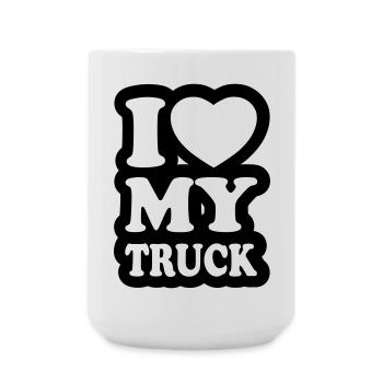 I love my truck - J'aime mon camion - Grande tasse 440 ml - blanc - Devant