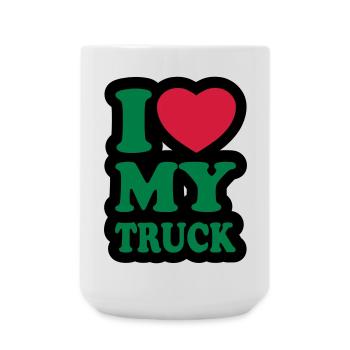 I love my truck - J'aime mon camion - Grande tasse 440 ml - blanc - Devant