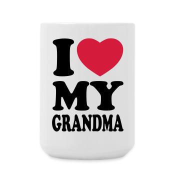 I love my grandma - J'aime ma grand-mère - Grande tasse 440 ml - blanc - Devant