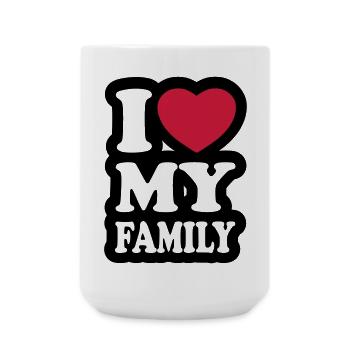 I love my family - J'aime ma famille - Grande tasse 440 ml - blanc - Devant