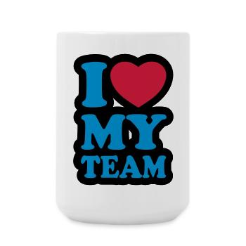 I love my team - Large Mug 440 ml - white - Front