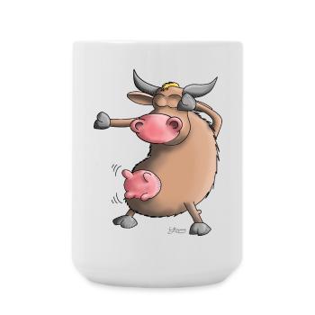 Funny Dab Dance - Kuh - tanzen - Große Tasse 440 ml - Weiß - Vorne