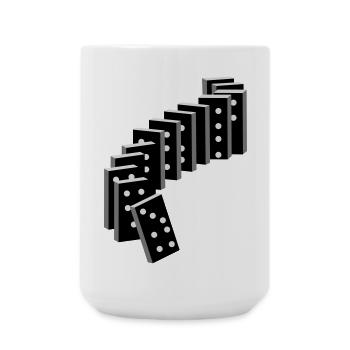 Legespiel mit Domino Spielsteine - Große Tasse 440 ml - Weiß - Vorne