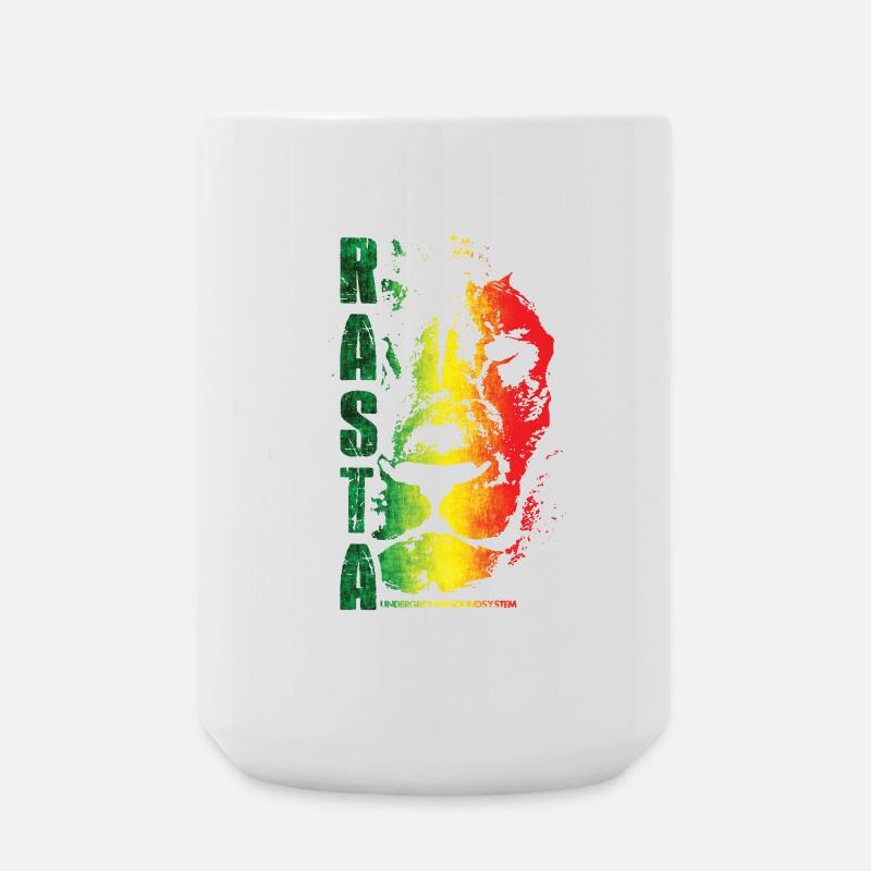 Style arc-en-ciel du lion rasta - Grande tasse 440 ml - blanc