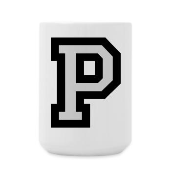 Buchstabe P - Große Tasse 440 ml - Weiß - Vorne