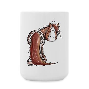 Goldiger Appaloosa - Westernpferd - Große Tasse 440 ml - Weiß - Vorne