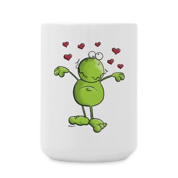 Verliebter Frosch - Große Tasse 440 ml - Weiß - Vorne