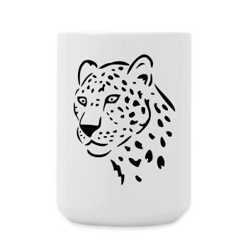 leopard raubkatze - Große Tasse 440 ml - Weiß - Vorne