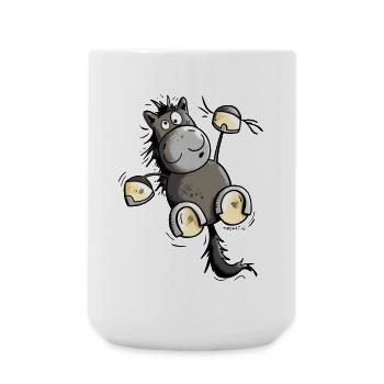 Rappe Pferd hängt ab - Große Tasse 440 ml - Weiß - Vorne