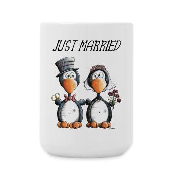 Just Married Penguins - Grande tasse 440 ml - blanc - Devant