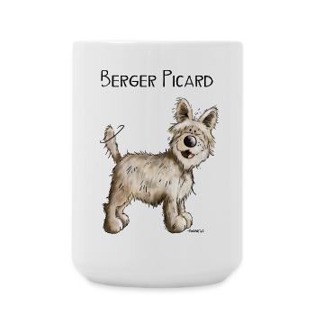 Happy Berger Picard - Dogs - Dog - Gift - Large Mug 440 ml - white - Front