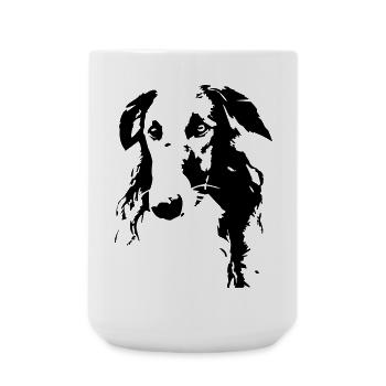 Tête de barzoï - Grande tasse 440 ml - blanc - Devant