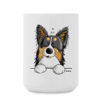 Pfiffiger Border Collie - Hund - Comic - Dog - Große Tasse 440 ml - Weiß - Vorne