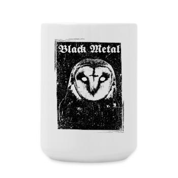 Black Metal Owl - Large Mug 440 ml - white - Front