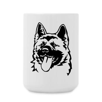 American Akita Kopf - Große Tasse 440 ml - Weiß - Vorne