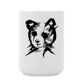Panda bear head in cubist style - Large Mug 440 ml - white - Front