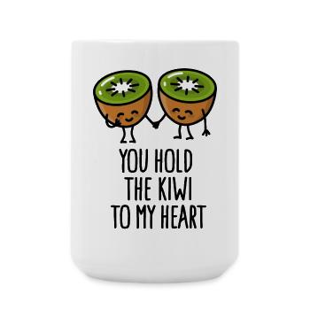 You hold the kiwi to my heart Kawaii cute couple - Large Mug 440 ml - white - Front