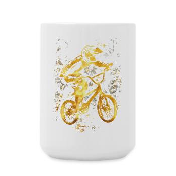 Vélo BMX | Vélo BMX | BMX d'or | Idée cadeau ♥ - Grande tasse 440 ml - blanc - Devant