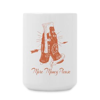 Mehr Geld bitte - Große Tasse 440 ml - Weiß - Vorne