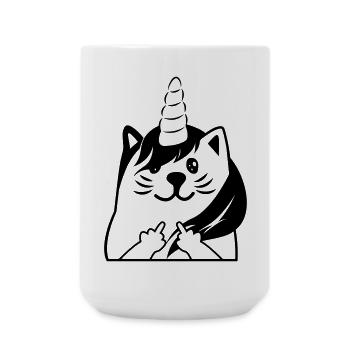 You can me middle finger cat unicorn - Large Mug 440 ml - white - Front