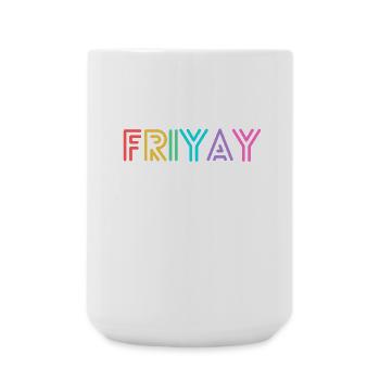 Friyay bunt - let's celebrate the weekend - Large Mug 440 ml - white - Front