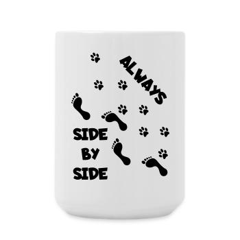 Côte à côte avec chien * - Grande tasse 440 ml - blanc - Devant