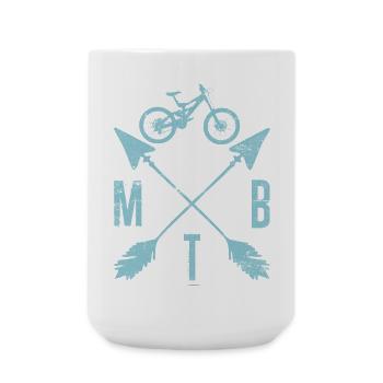 MTB Crest Bike Arrows Monogramm - Große Tasse 440 ml - Weiß - Vorne