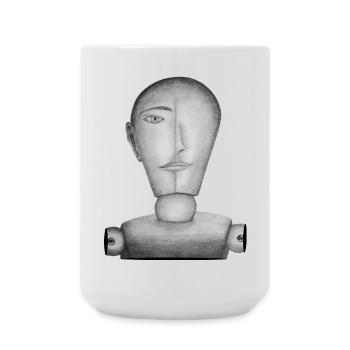 Drawing doll drawn - Large Mug 440 ml - white - Front