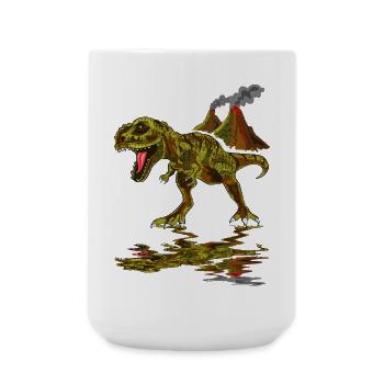 Dinosaur Volcano - Large Mug 440 ml - white - Front