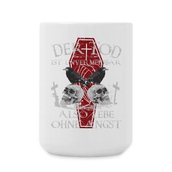 Der Tod ist Unvermeidbar - Große Tasse 440 ml - Weiß - Vorne