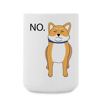 Chien Shiba Inu - NO - promener maîtres maîtresse Dog - Grande tasse 440 ml - blanc - Devant