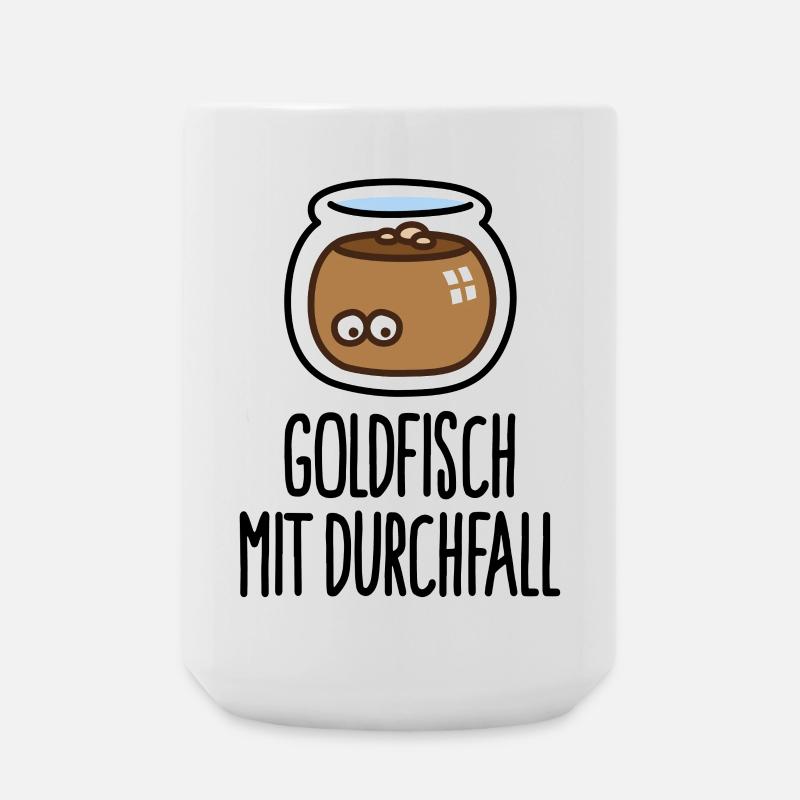 Lustige Goldfisch mit Durchfall Tierarzthelfer - Große Tasse 440 ml - Weiß