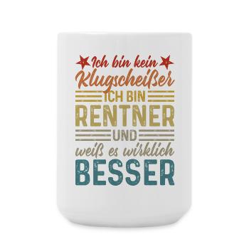 Rentner Klugscheißer - Große Tasse 440 ml - Weiß - Vorne