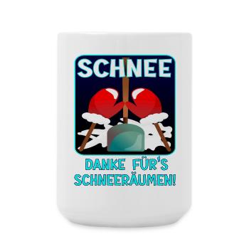 Danke SCHNEERÄUMEN WINTER - Große Tasse 440 ml - Weiß - Vorne
