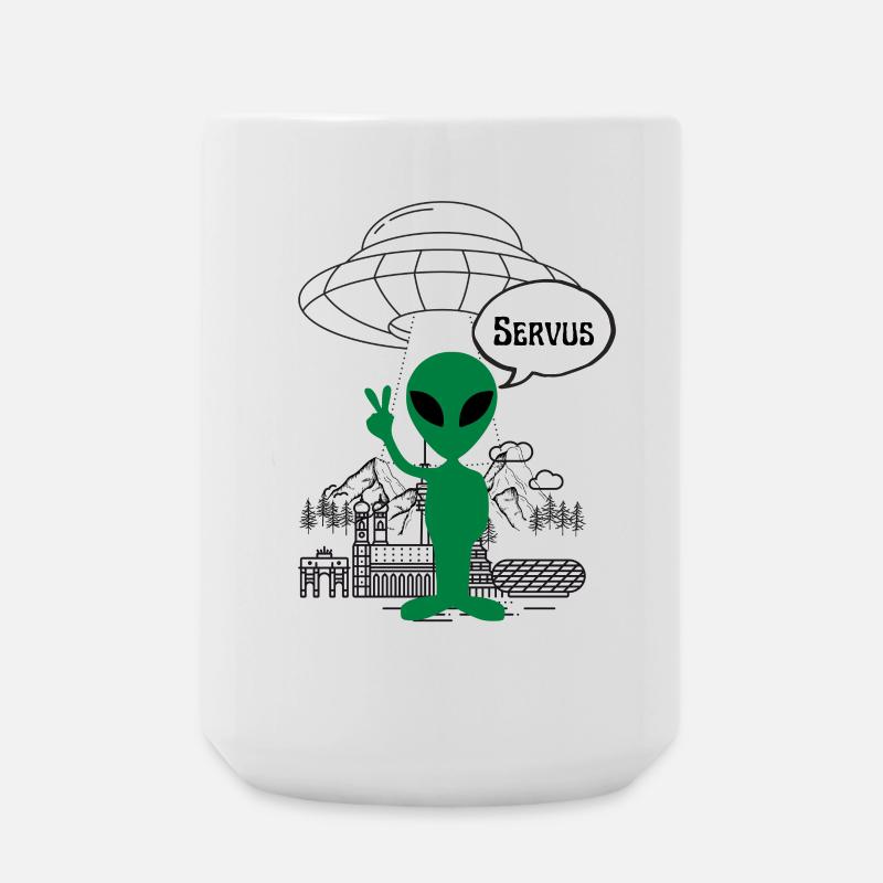 Servus Alien ART - Große Tasse 440 ml - Weiß