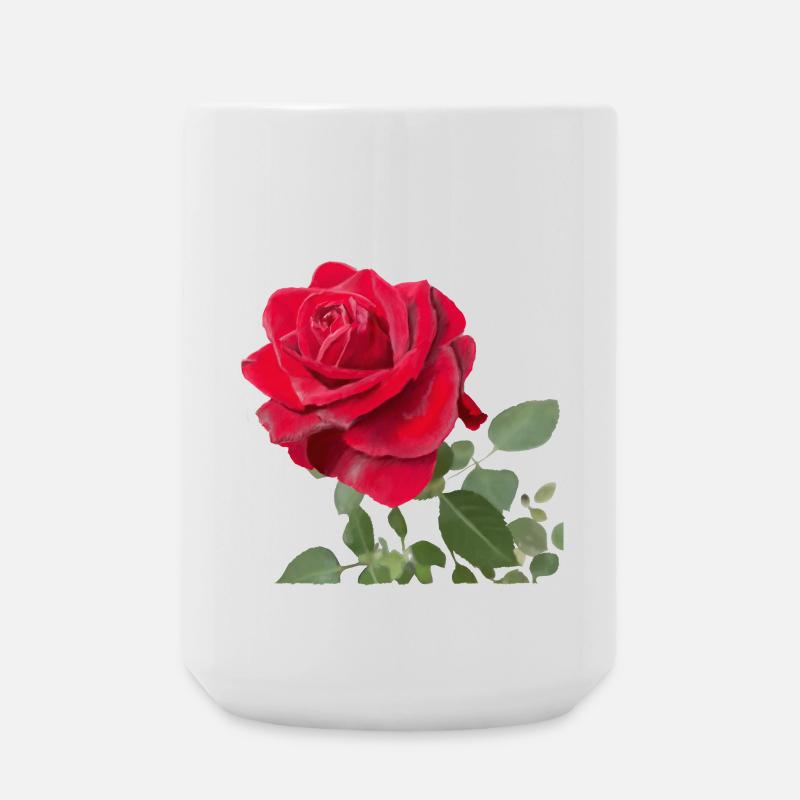Red rose - Large Mug 440 ml - white