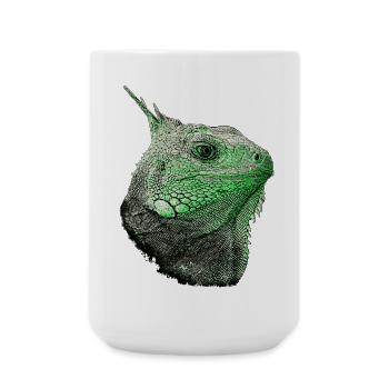 leguane, Leguankopf, beste reptilien kleidung - Große Tasse 440 ml - Weiß - Vorne