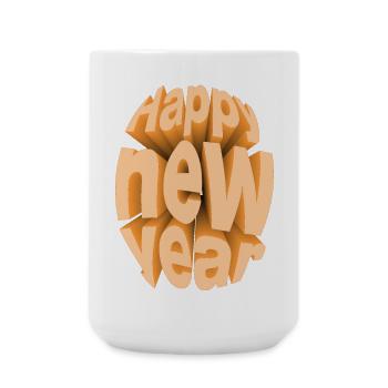 Design Festifisage du Nouvel An Coloré - Grande tasse 440 ml - blanc - Devant